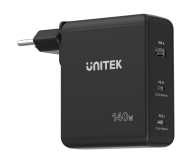 UNITEK Ładowarka Sieciowa GAN 3 Porty 2x USB-C 1x USB-A 140W; P1115A - 1150015 - zdjęcie 1